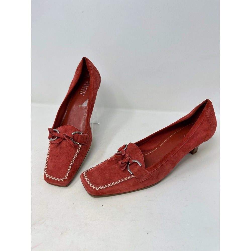 Y2K Franco Sarto Kitten Heel Moccasin Loafer Coral 8.5